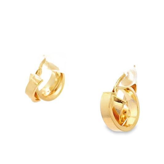 10K Yellow Gold Double Hoop Earrings 1.7Dwt