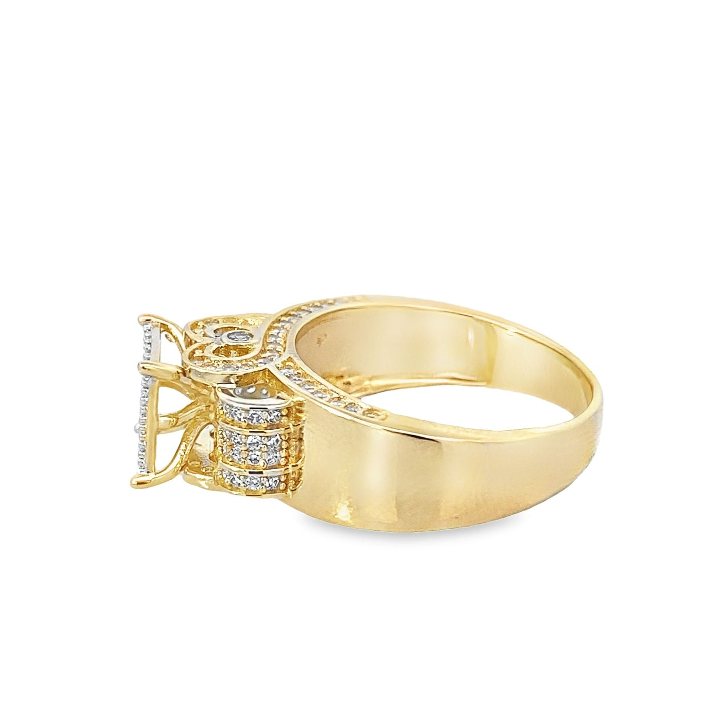 14K Yellow Gold Cz Lds Fashion Ring Size 9 4.3Dwt
