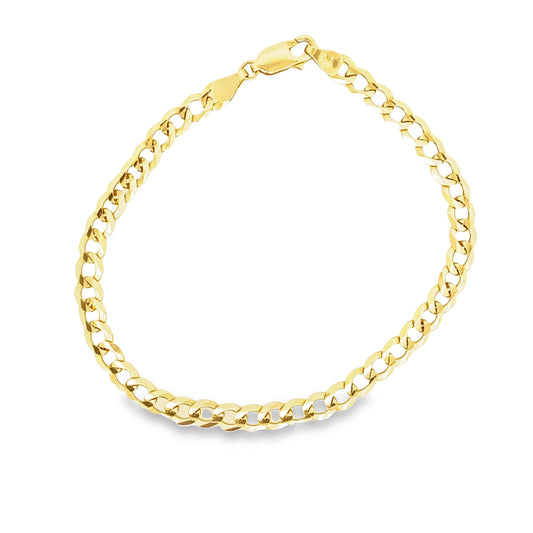 14K Yellow Gold Italian Curb Link Bracelet 5Mm 8In 3.3Dwt