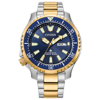 Citizen Promaster Dive Automatic Mens Watch (Ny0154-51L) Blue Dial Two Tone