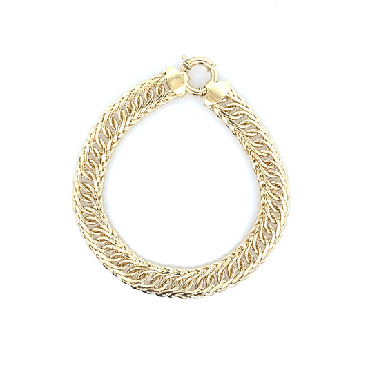 10K Yellow Gold Ladies Fancy Link Bracelet 9.5Mm 7.5In 5.2Dwt