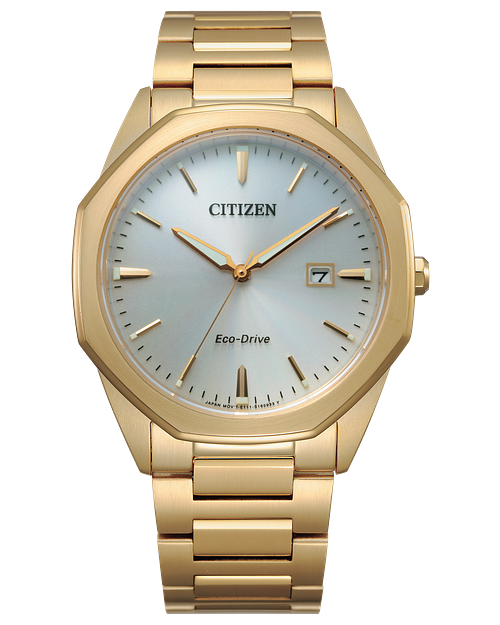 Citizen Corso Mens Eco Drive Watch l (Bm7492-57A )Gold Tone Silver Dial