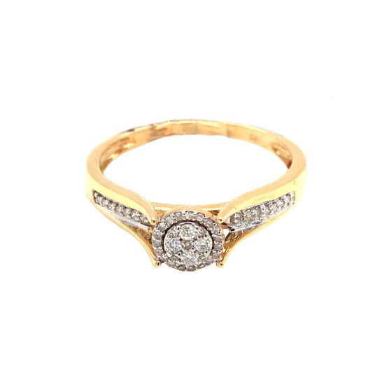 0.12Ctw 18K Yellow Gold Diamond Engagement Ring Size 7