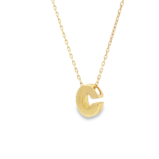 14K Yellow Gold Letter "C" Necklace 18In 0.9Dwt