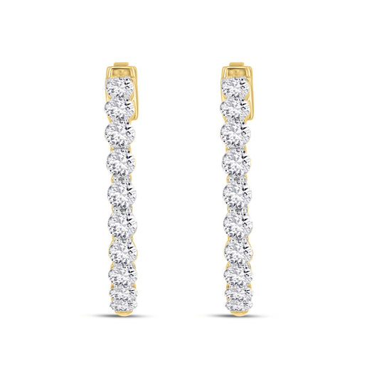 3.0Ctw 14K White Gold Lab Grown Diamond Hoop Earrings 7.3Dwt