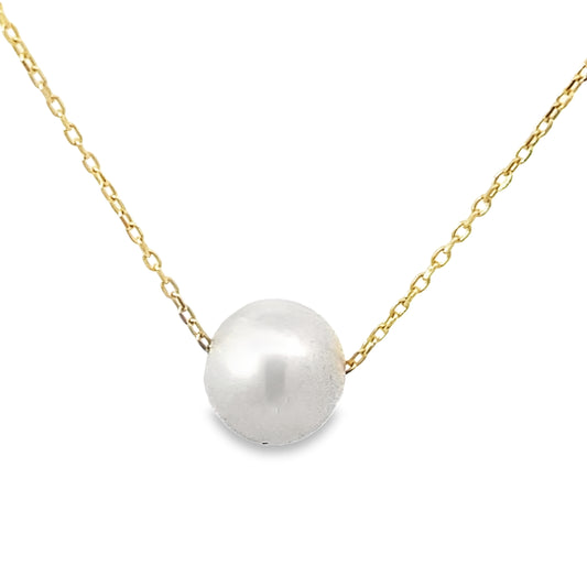 14K Yellow Gold Pearl Pendant Necklace