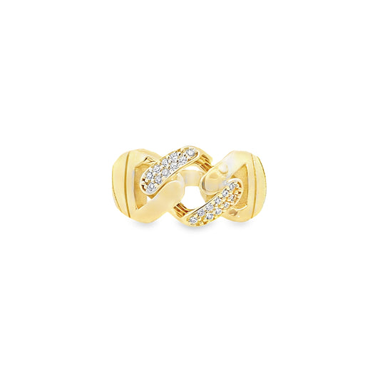 14K Yellow Gold Ladies Fashion Link Ring Size 8.25 1.7Dwt