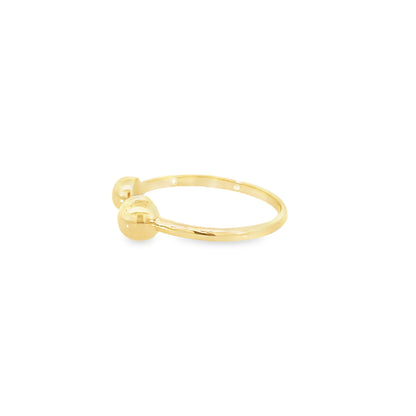 14K Yellow Gold Ladies Open Ball Ring Size 7.5 0.9Dwt