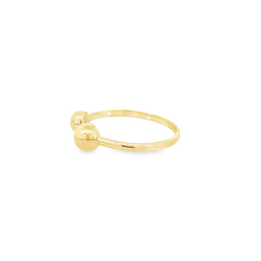 14K Yellow Gold Ladies Open Ball Ring Size 7.5 0.9Dwt