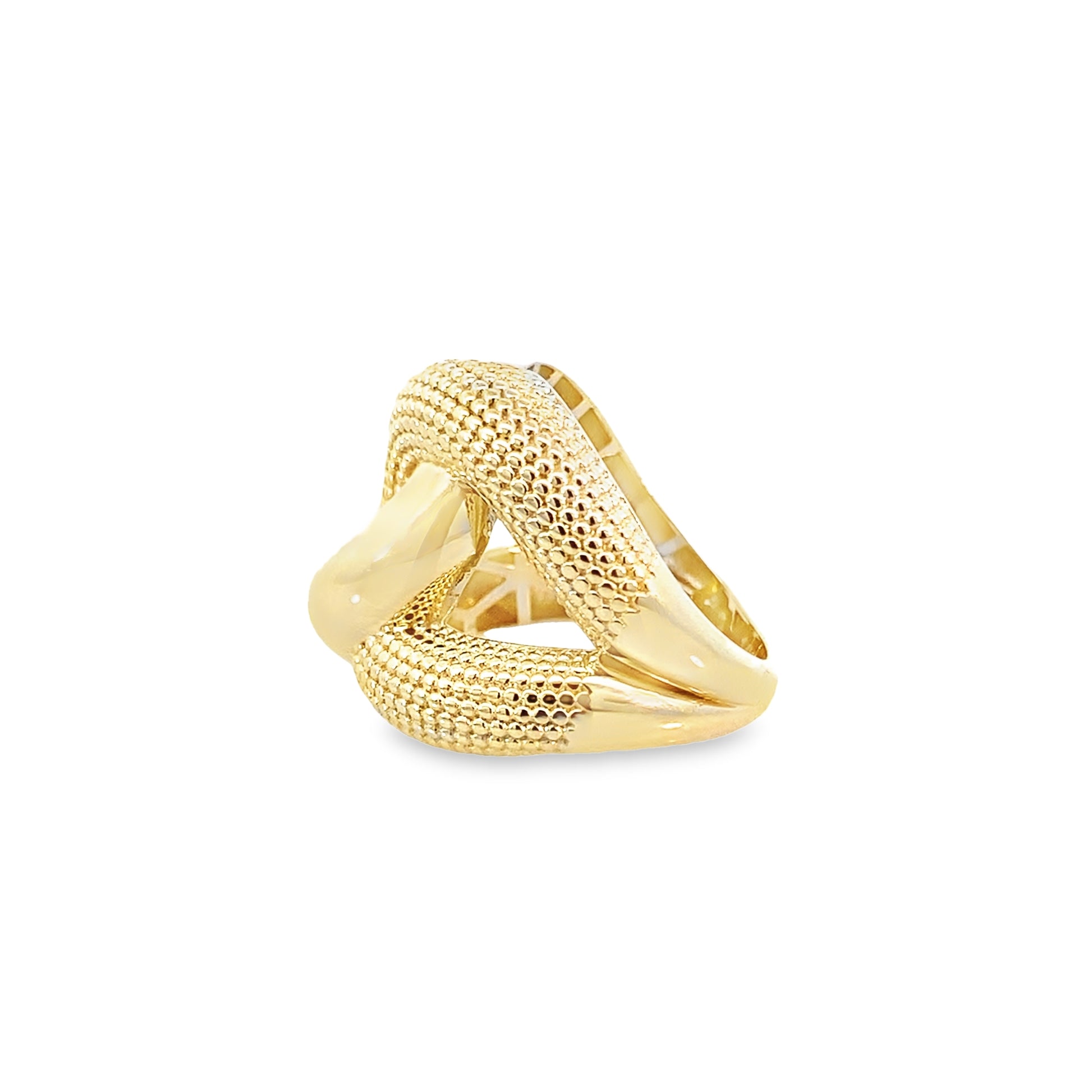 14K Yellow Gold Ladies Fancy Ring Size 7 2.9Dwt