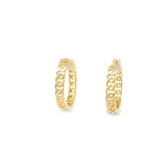 14K Yellow Gold Link Style Hoop Earrings 1.9Dwt