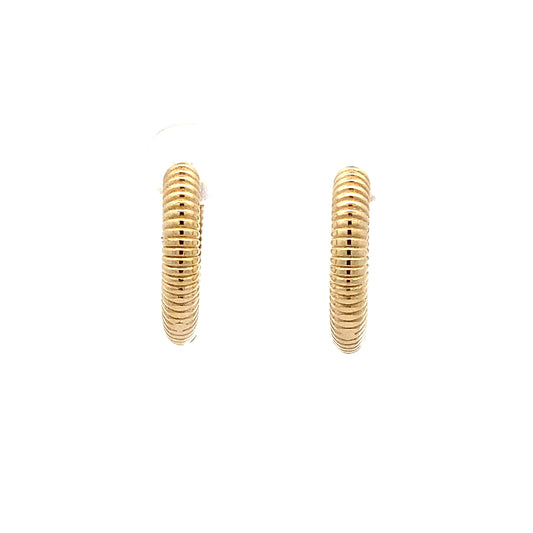 10K Yellow Gold  Medium Hoop Earrings 1.8Dwt