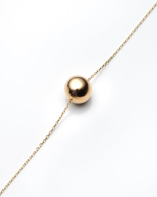 14K Yellow Gold Ladies 7Mm Ball  Necklace 18In