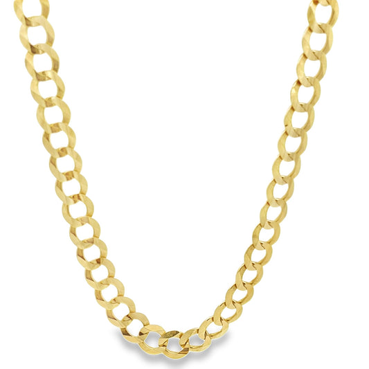 10K Yellow Gold Curb Link Chain 8Mm 24In