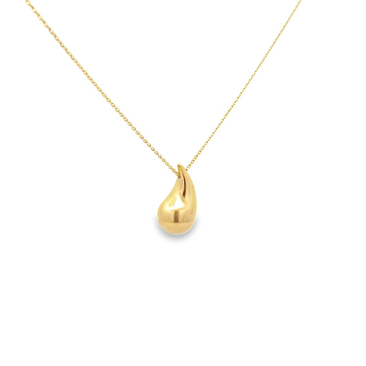 14K Yellow Gold Teardrop Style Pendant Necklace 18In 1.9Dwt