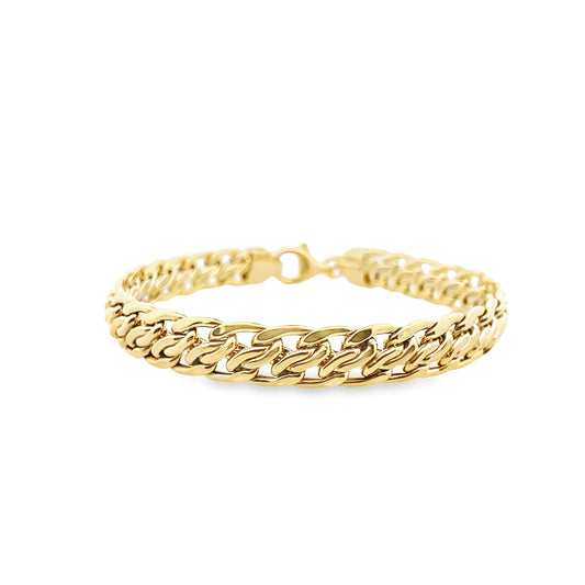 14K Yellow Gold Ladies Woven Link Bracelet 7.5Mm 7In 4.2Dwt