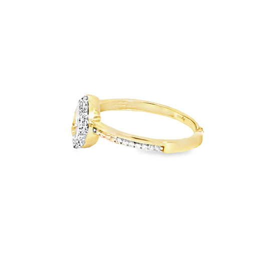 0.13Ctw 10K Yellow Gold Diamond Fashion Ring Size 7 1.3Dwt