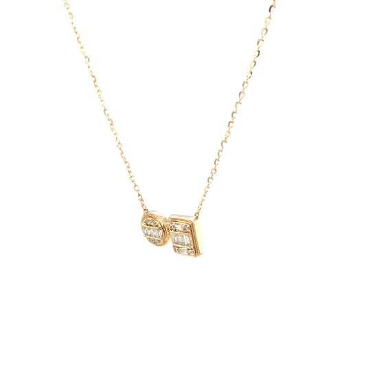 0.25Ctw 14K Yellow Gold Diamond Necklace 16In 1.6Dwt