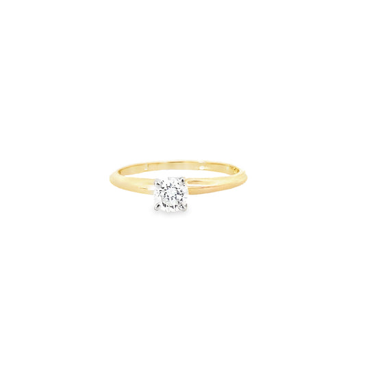 14K Two Tone Gold Diamond Engagement Ring Size 5.25 1.1Dwt