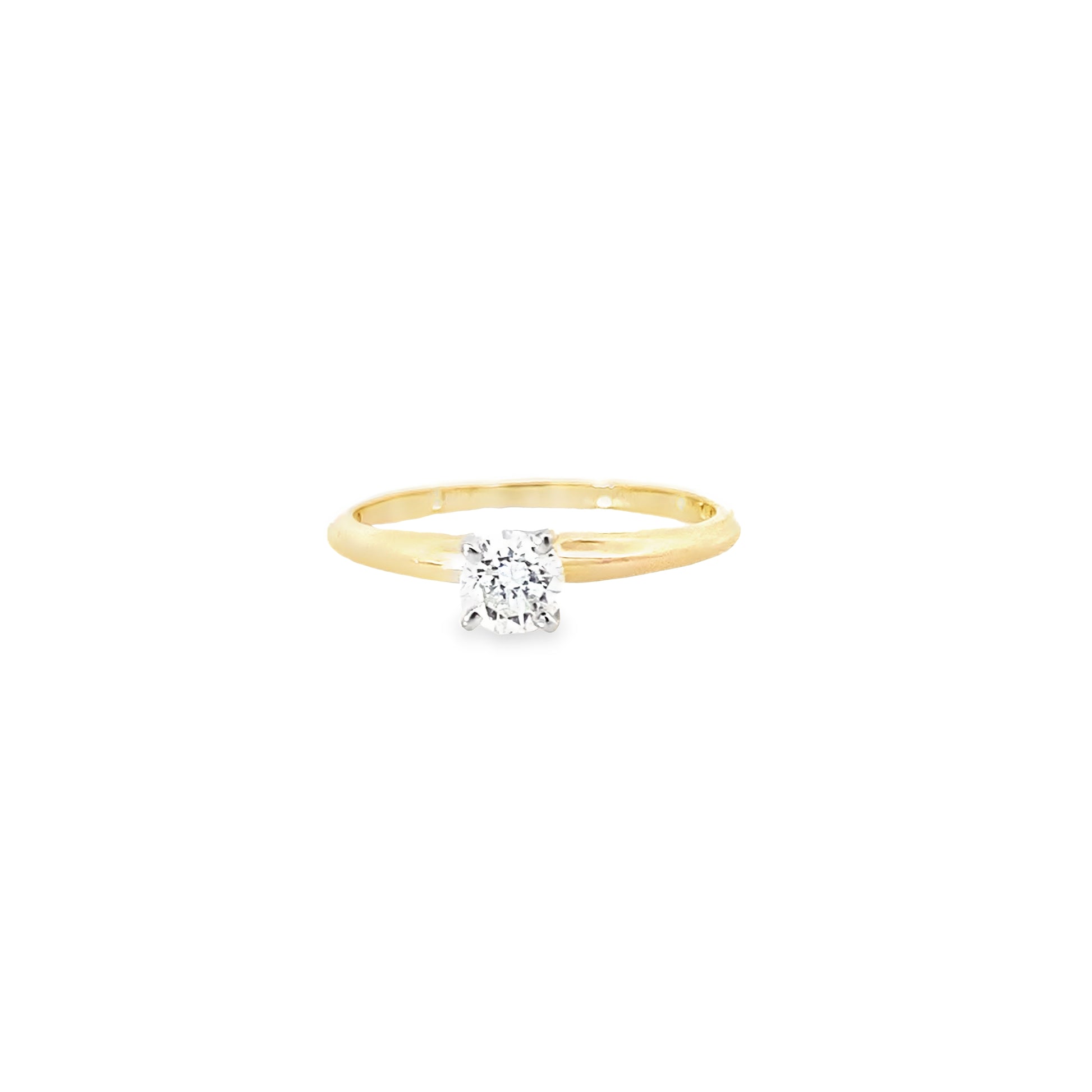 14K Two Tone Gold Diamond Engagement Ring Size 5.25 1.1Dwt