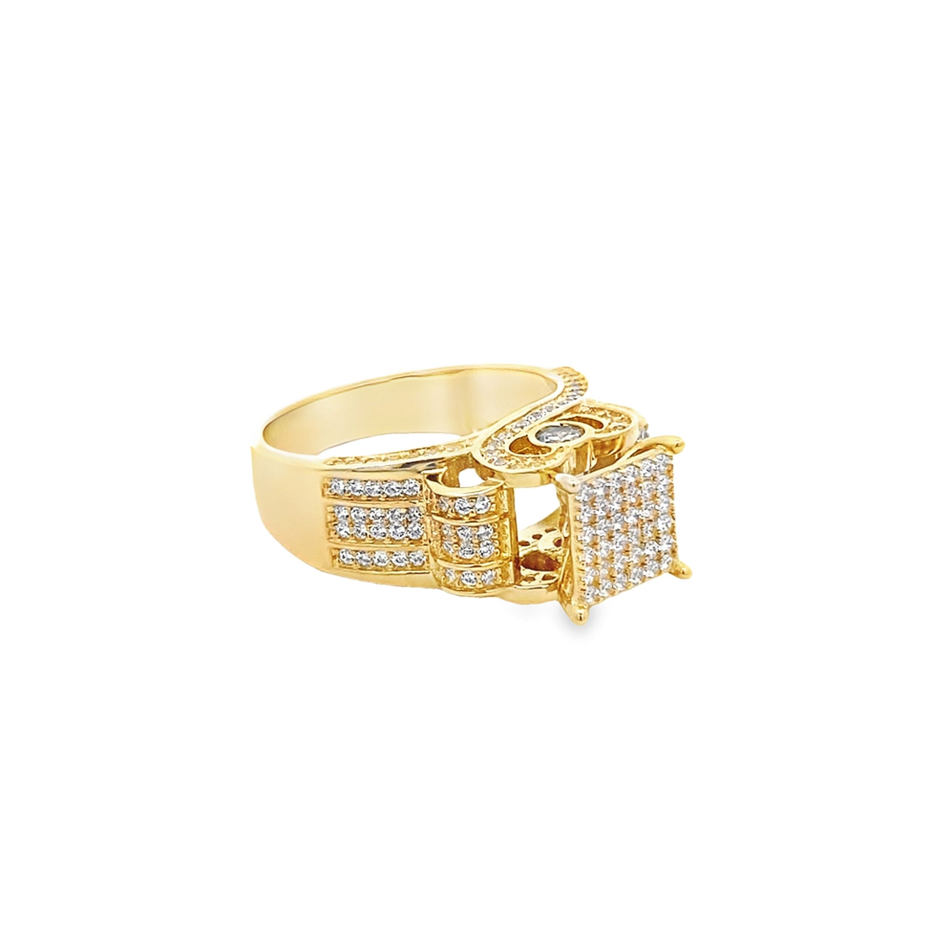 10K Yellow Gold Cz Lds Fashion Ring Size 8 4.0Dwt