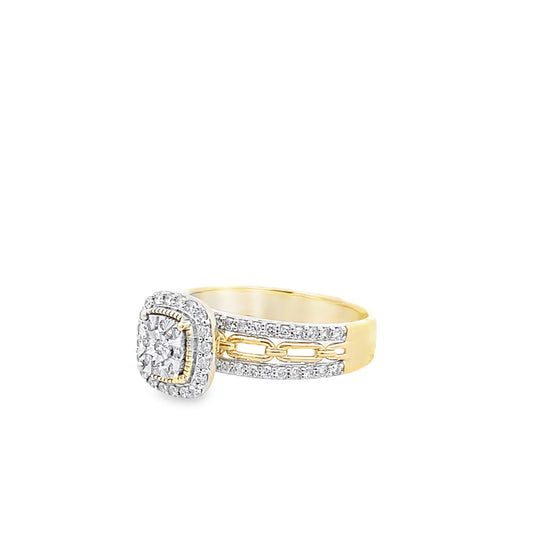 0.50Ct 14K Yellow Gold Diamond Engagement Ring Size 7 2.3Dwt
