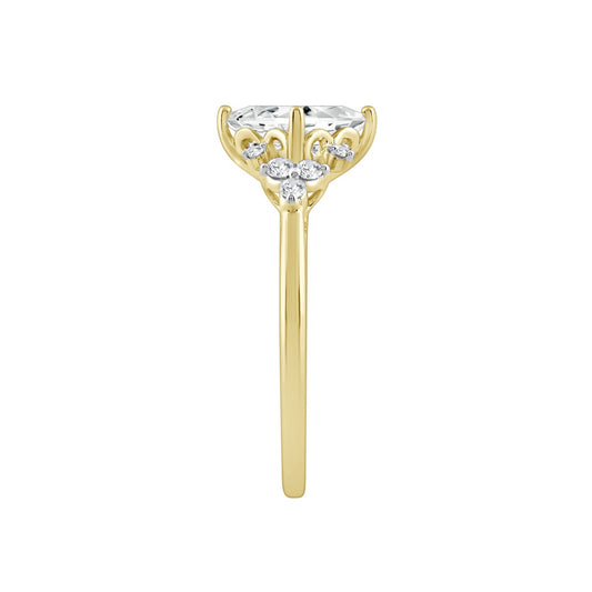 2.50Ctw 14K Yellow Gold Princess Cut Lab Grown Diamond Solitaire Bridal Set Size  7 3.1Dwt