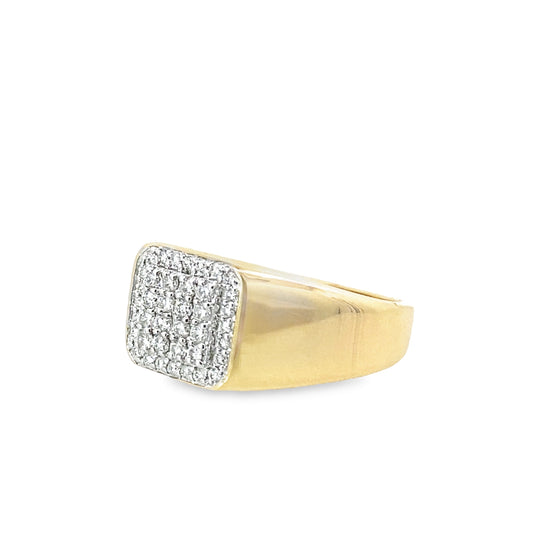 0.40Ctw 14K Yellow Gold Mens Diamond Fashion Ring Size 10 3.6Dwt