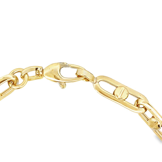 14K Yellow Gold Freeform Bracelet 6Mm 8.5In