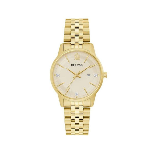 Bulova Ladies Gold Tone Watch 97P155