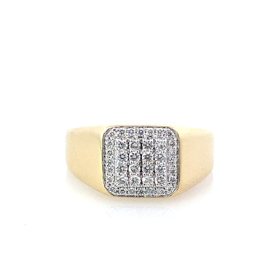 0.40Ctw 14K Yellow Gold Mens Diamond Fashion Ring Size 10 3.6Dwt