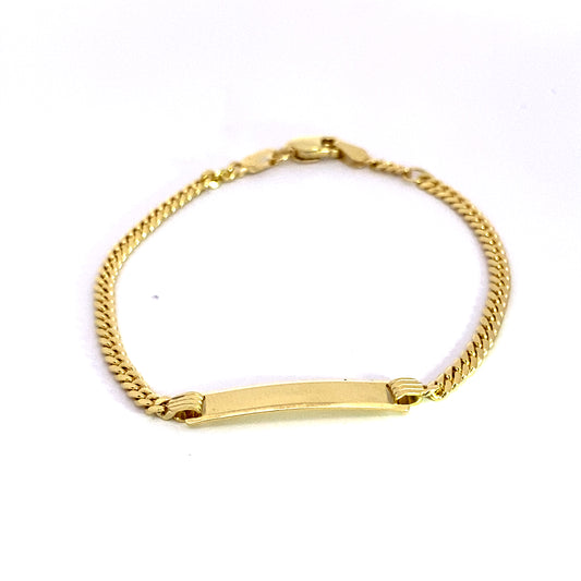 14K Yellow Gold Baby Miami Cuban Id Bracelet 2.5Mm 6.5In 2.6Dwt