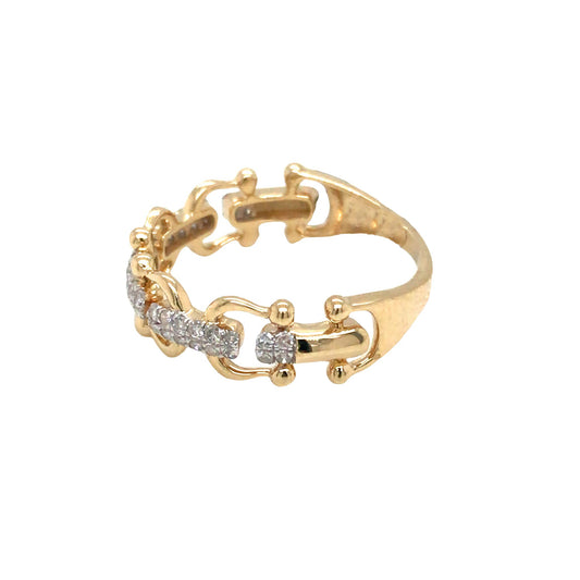 0.26Ctw 14K Yellow Gold Diamond Fashion Ring Size 7 1.3