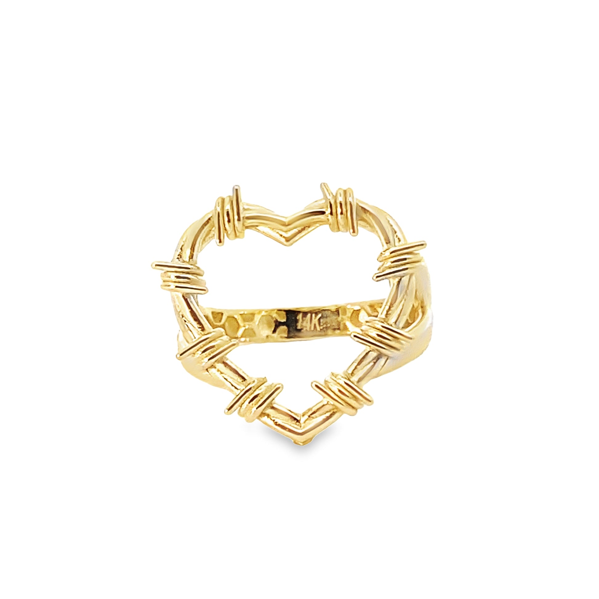 14K Yellow Gold Ladies KG Heart Ring Size 7 2.1Dwt