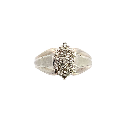 10K White Gold Diamond Fashion Ring Size 6  1.9Dwt