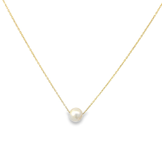 14K Yellow Gold Pearl Pendant Necklace
