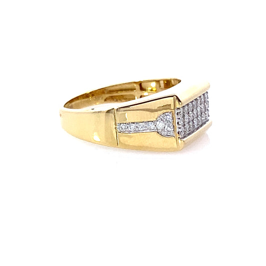 0.50Ctw 14K Yellow Gold Mens Diamond Fashion Ring Size 10 3.8Dwt