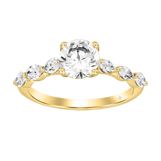 1.75Ctw 14K Yellow Gold Lab Grown Round Diamond Solitaire Engagement Ring Size 7 1.6Dwt