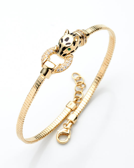 14K Yellow Gold Ladies Panther Bracelet 5.8Dwt