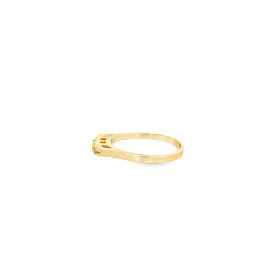 14K Yellow Gold Blue Stone & Cz Ring Size 6.5 1.7Dwt