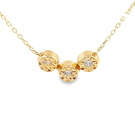 14K Yellow Gold Cz Pendant Necklace 18In