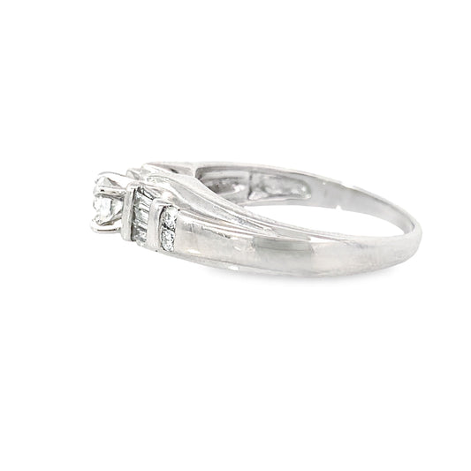 14K White Gold Diamond Engagement Ring Size 7  3.2Dwt