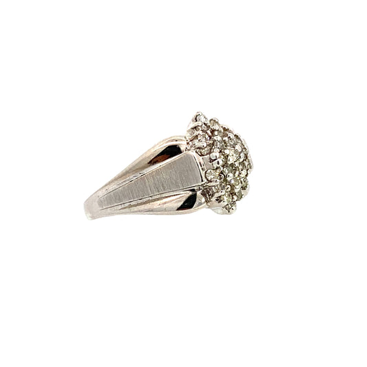 10K White Gold Diamond Fashion Ring Size 6  1.9Dwt