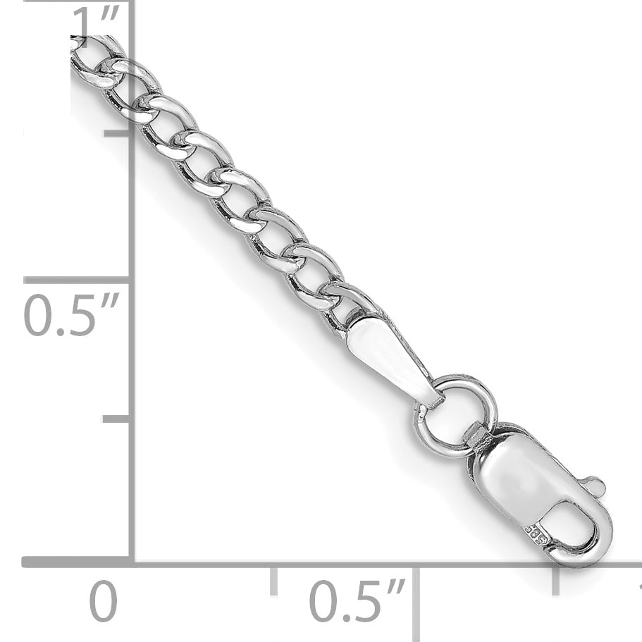 14k WG 2.5mm Semi-Solid Curb Chain