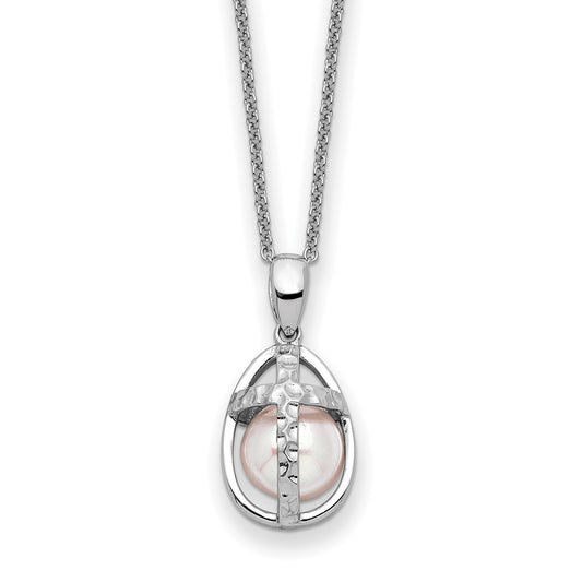 Sterling Silver FWC Pearl Commitment 18in Necklace