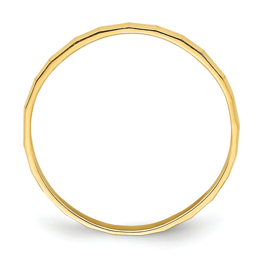 14k Bamboo Texture Band Childs Ring