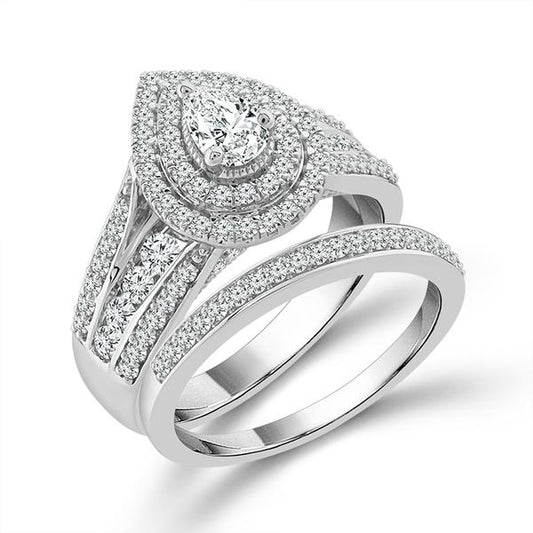 Diamond Bridal Set 1.25 Ct tw  10k White Gold