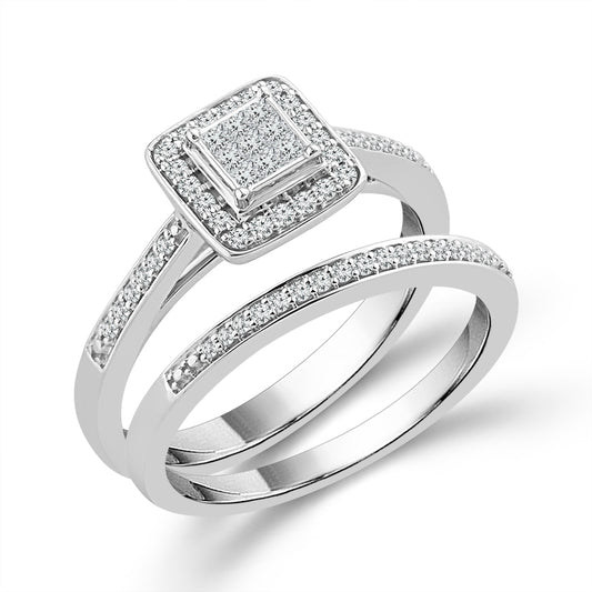 Diamond Bridal Set 0.33 Ct tw  10k White Gold