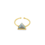 14K Yellow Gold Opal Triangle Style Toe Ring 0.8Dwt