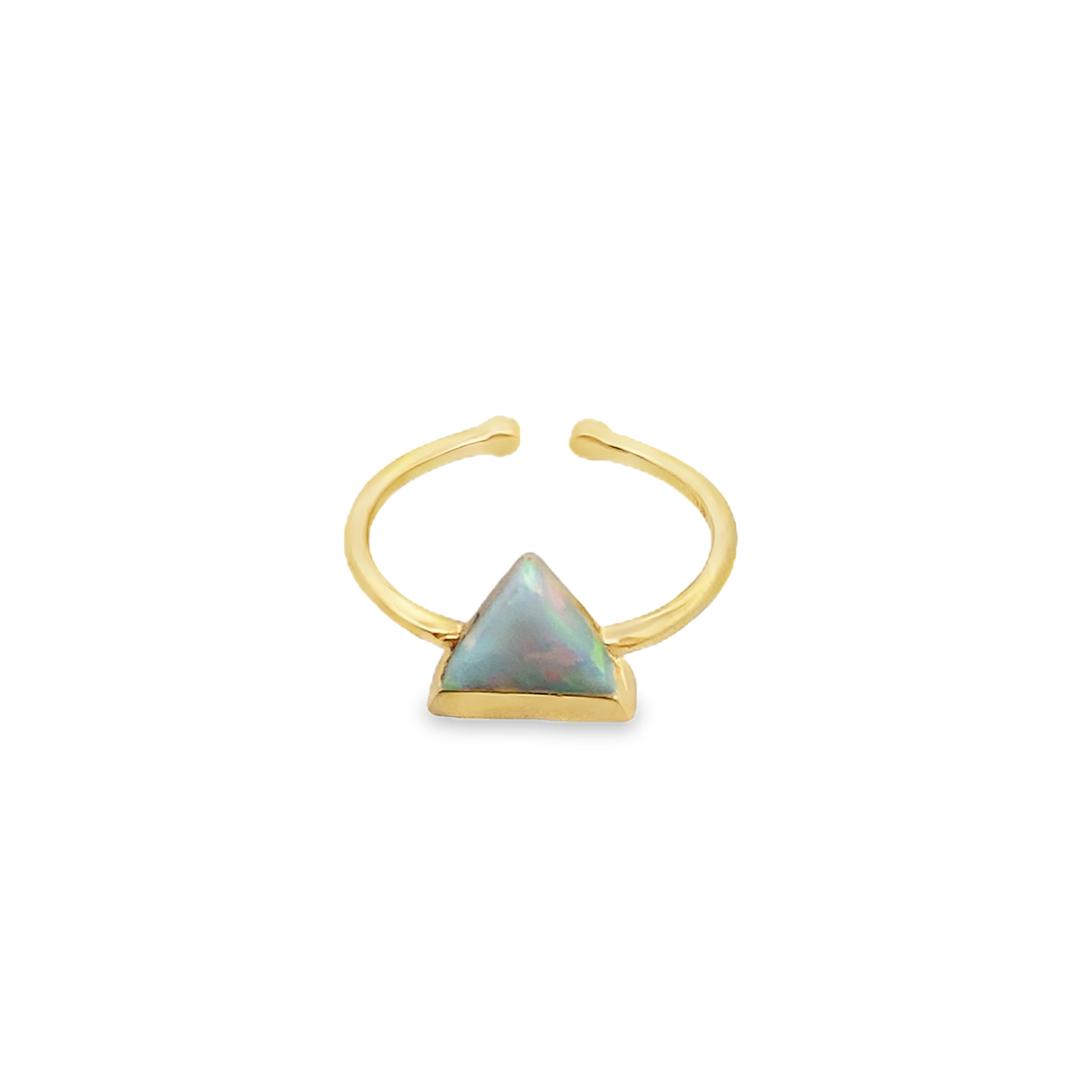 14K Yellow Gold Opal Triangle Style Toe Ring 0.8Dwt